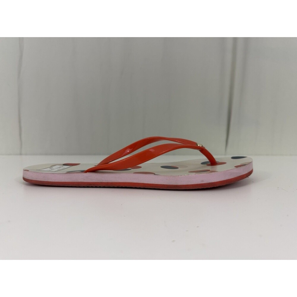 Kate Spade Feldon Flip Flop New in Box Oskar Dot Print Size 10B Red White Black - Picture 10 of 12